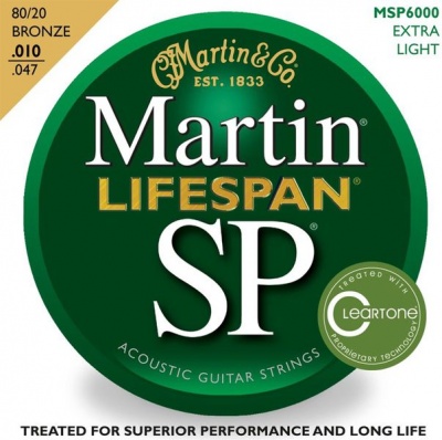Photo of Martin 41MSP6000 SP Lifespan 80/20 Bronze Extra-Light Acoustic Guitar Strings
