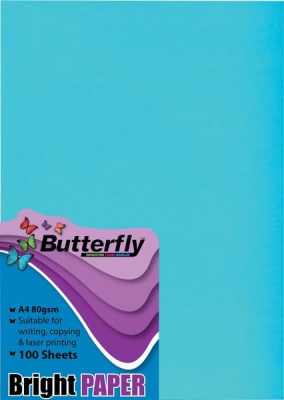 Photo of Butterfly A4 Bright Paper 100s - Blue