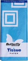 Butterfly Tissue Paper 4 Sheets Light Blue