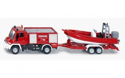 Photo of Siku Mercedes-Benz Unimog Fire Engine with Boat