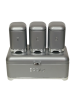 Bread bin & Cannister Set 4 pieces Retro Grey & Silver Photo