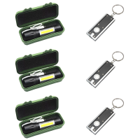 Mini Alloy USB Rechargeable Torch Flashlight LED Keyring Torch 3 Pack