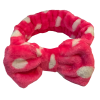 Urban Queen Plush Makeup Bow Headband - Pink polkadot Photo