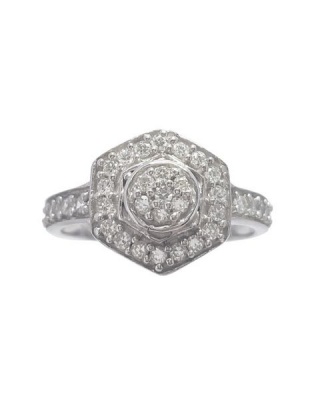 Photo of Miss Jewels - CZ Hexagon Ring in 925 Sterling Silver- Size 6
