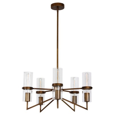 Photo of Zebbies Lighting - Florence 5lt - Brown/Gold Chandelier with Clear Glass