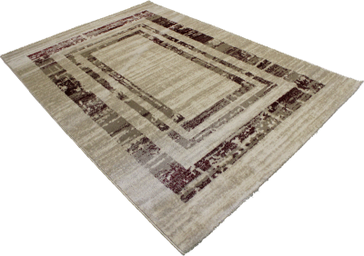 Photo of Decorpeople Modern Polyester And Heatset Rug In Beige Red Square