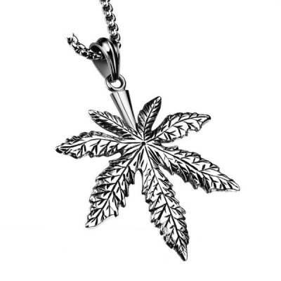 The Famous Marijuana 7 Leaf Pendant Mens Necklace