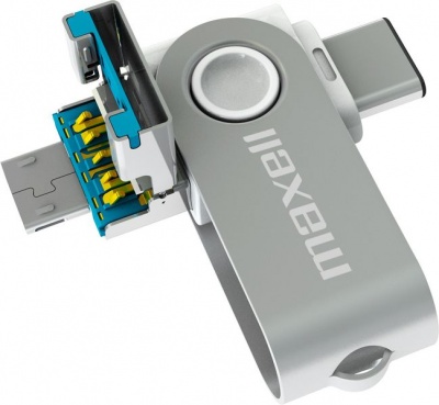 Photo of Maxell 128GB Triple-OTG USB Flashdrive - USB Type A Micro-USB and Type C