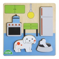 Lena Wooden Puzzle for Children 18 Months Up Colourful Kitchen