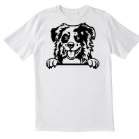 Border Collie Dog White T shirt