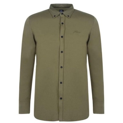 Photo of fabric Mens Long Sleeve Jersey Shirt - Khaki [Parallel Import]