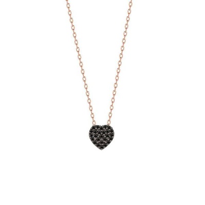 Photo of Zircon Black Heart Necklace 925 Sterling Silver