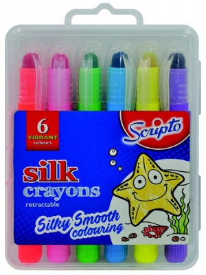 Photo of Scripto Silk Crayons 6's - Hangbox