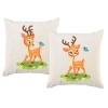PepperSt – Scatter Cushion Cover Set – Cute Baby Deer with Butterflies Photo