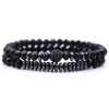 Argent Craft Natural Stone Bracelet Set With Lucky Charm Black Photo