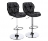 Bar Kitchen Counter Modern Swivel Bar Stools - Set of 2 - Black Colour Photo