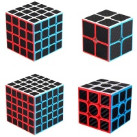 Set of 4 Carbon Fiber Cubic Cube 2x2 3x3 4x4 5x5 Best Puzzle Toy