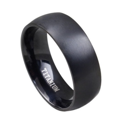 Photo of IMIX Men's Classic Black Titanium Ring Size 6