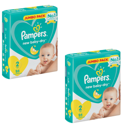 Pampers Baby Dry Newborn Size 2 Mini Jumbo Pack