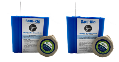 Photo of Mrs Martins Sani-Klo Probiotic Flush Cistern Block with Dispenser - 2 Sets