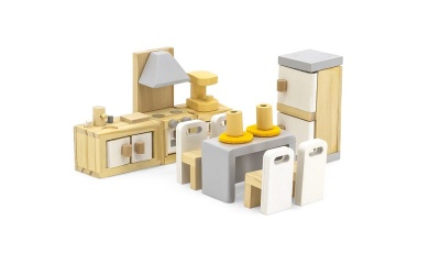 Photo of Viga - Doll House Kitchen & Dining Room Playset
