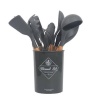 Set of 12 Silicone Kitchen Utensil Tools - Grey Photo