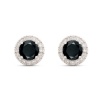 1.32ct Black Diamond Halo Earrings in 9k White gold Photo