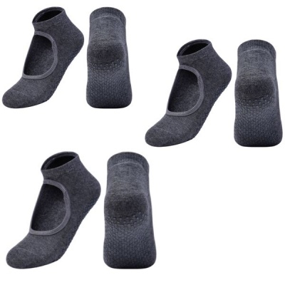 Sport Yoga Pilates Socks Set of 3 Grey
