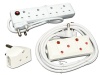 Everlotus Extension Cord 3M Bundle With 4 Way Red Multiplug And 1 Adapter Photo