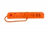 Electricmate 6 Way Multiplug with Overload Protection Orange Photo