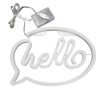 Hello Speech Bubble Neon Sign Lamp Bi colour USB Battery Operated FA A33