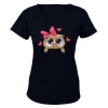 Peeking Owl - Ladies - T-Shirt - Black Photo