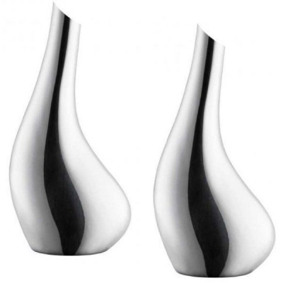 Vagnbys Vase Swan Solitaire Single Stem Vase in Silver Stainless Steel x 2
