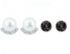 Civetta Spark Mary Stud -pearl with Swarovski silver Night Crystal Photo