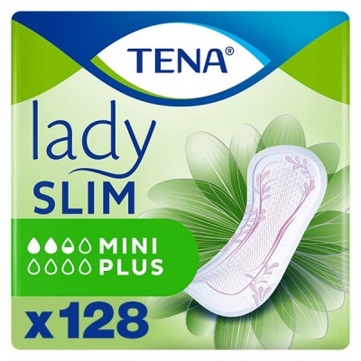 Photo of TENA Lady Slim Mini Plus Incontinence Pads – Bulk Pack of 128 Pads