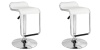 Low Back Leather Bar Chair Stools - White Photo