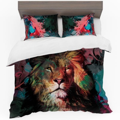 Photo of Print with Passion Painted Lion Duvet Cover Set