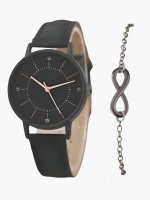 Minimalist Round Pointer Quartz Watch and Bracelet