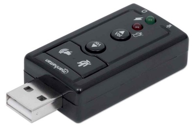 Photo of Manhattan HiSpeed USB 3D 7.1 Sound Adapter Compact High Speed USB 2.0 External Sound Card