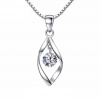 SilverCity 925 Silver Zircon Twist Swirl Pendant Necklace Photo