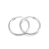 925 Sterling Silver Tube Sleeper Hoop Earrings Photo