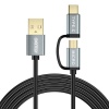 Choetech 2" 1 USB to Micro USB USB-C Cable 1.2m - XAC-0012-102BK Photo