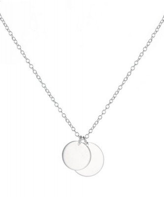 Photo of Unexpected Box Sterling Silver Plain Round Plate Necklace