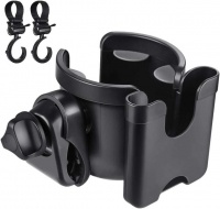 Synergy360 2 in 1 Stroller Cup Holder and Organizer with Phone Holder