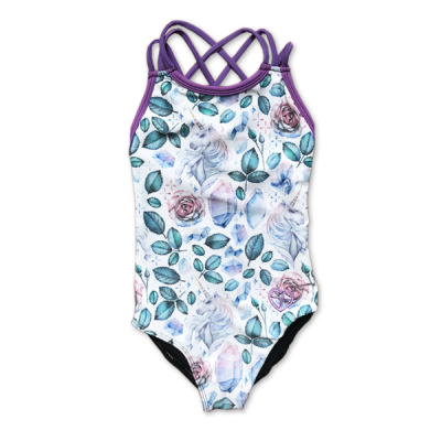 Strut Active Unicorn Floral Lavender One Piece