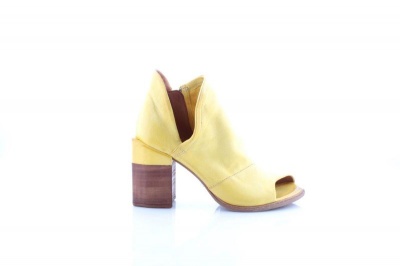 Photo of Women's yellow leather block heel sandal
