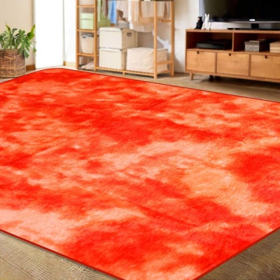 150 x 200cm Plush Fluffy Carpet Shaggy Foldable Rugs Two Tone Orange