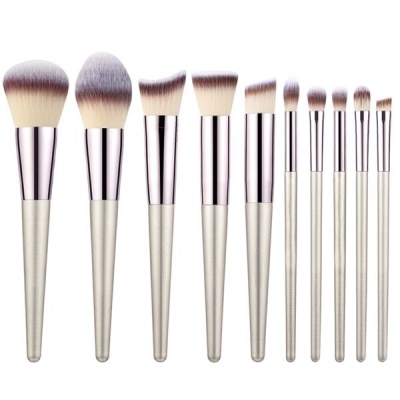 Photo of 10 Piece Champagne Nude Cosmetic Brush Set