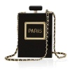 Paris Perfume Shaped Black Bag Purses Clutch Evening Bag Photo