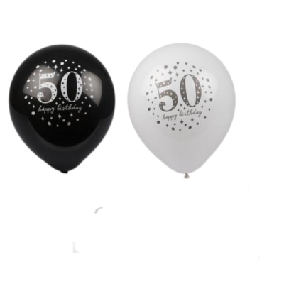 24 x Balloons Helium 6 Piece Milestone 50